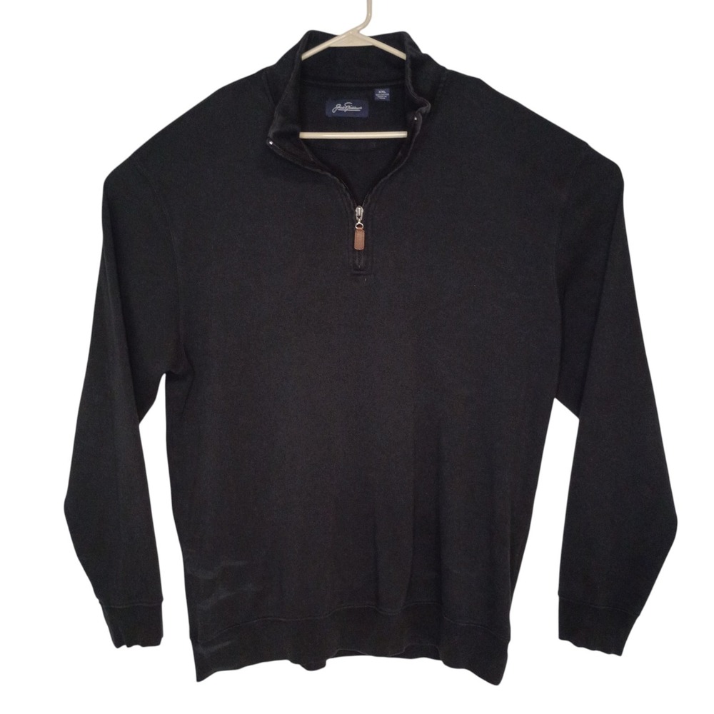 Jack Nicklaus 1/4 Zip Sweater Pullover  XXL Black‎ Cotton Golf Sweatshirt Jacket